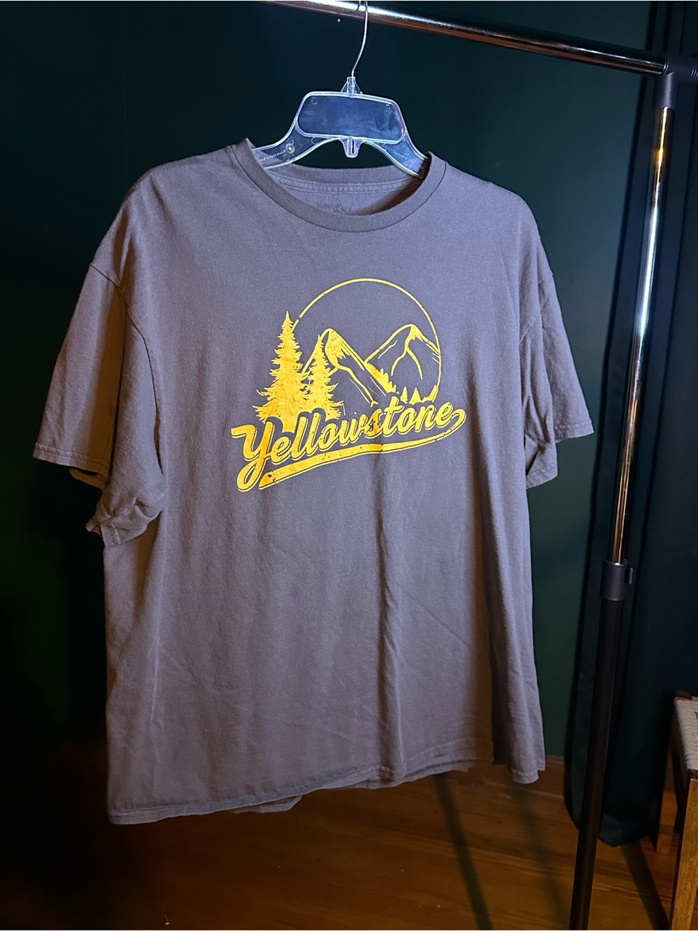 Yellowstone Graphic Brown Short-Sleeve Tee with Yellow Print